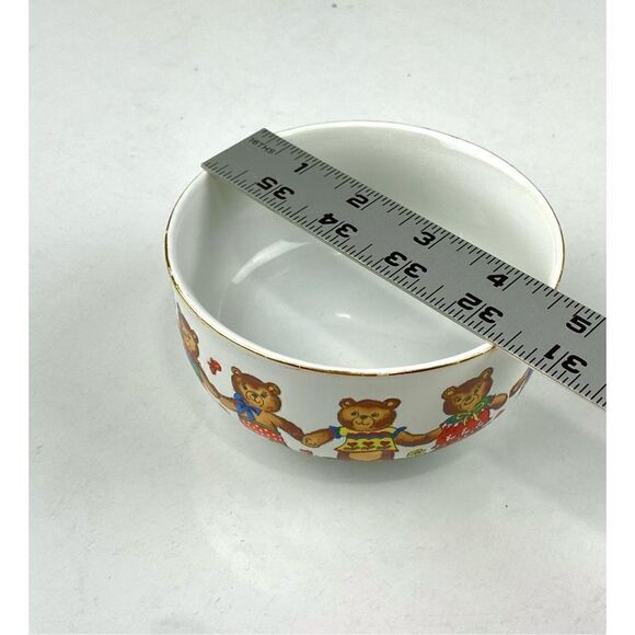 Vintage Bear Friends Action Industries Japan Child Toddler 3 Piece Dining Set DR - Picture 11 of 11